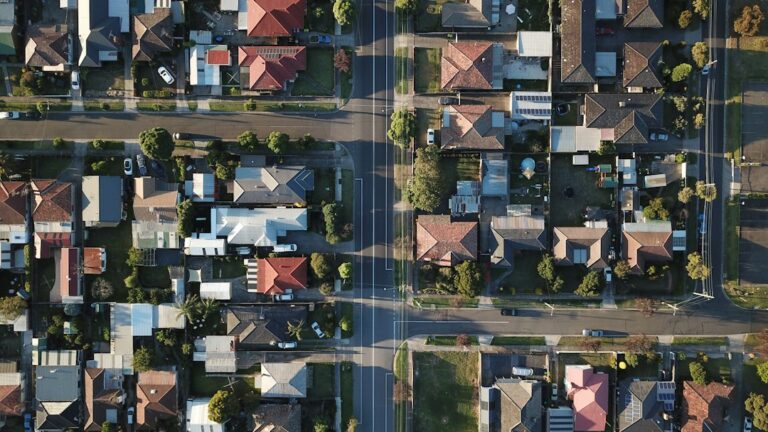 Aerial residential neighborhood illustrating changing housing inventory