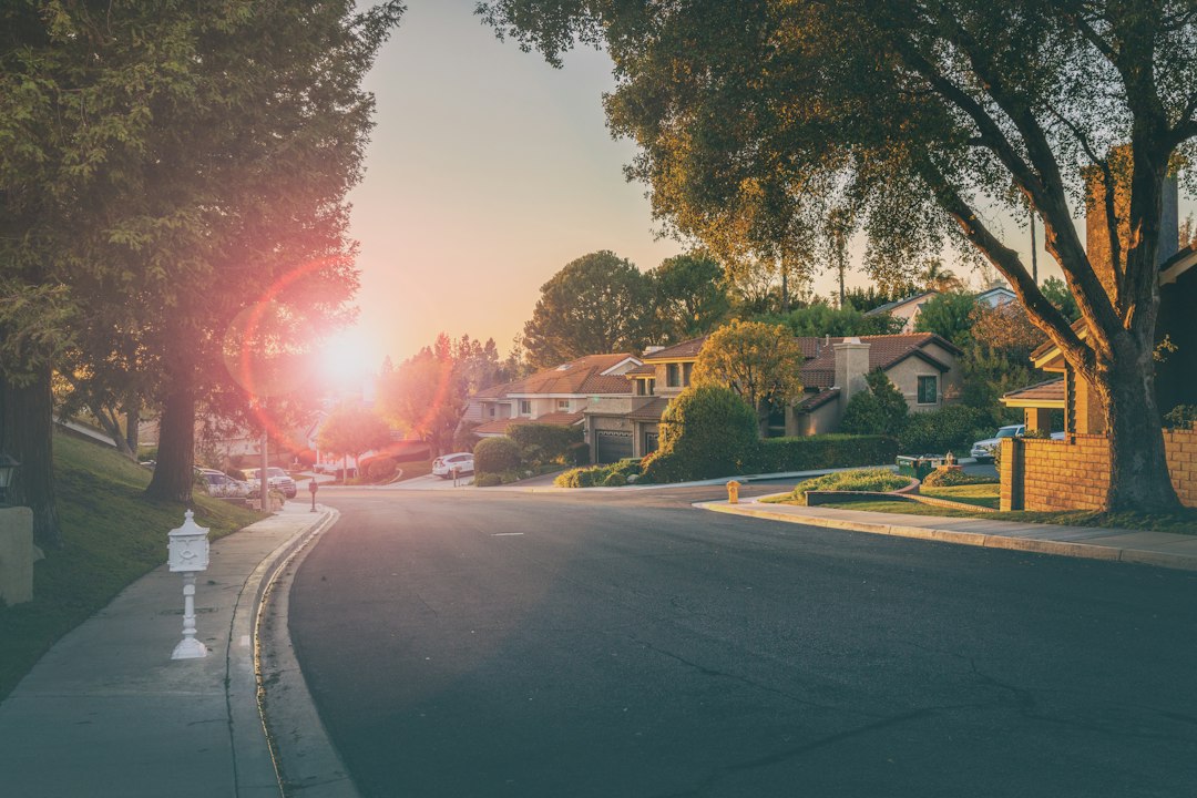 Residential street in spring illustrating seasonal housing inventory